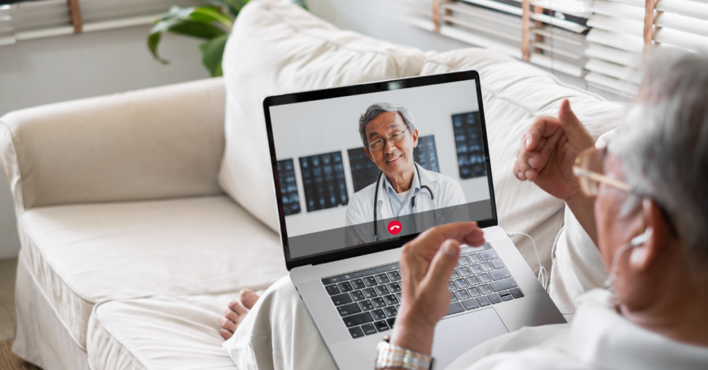 Telemedicine PH where a man is talking to a doctor over the screen