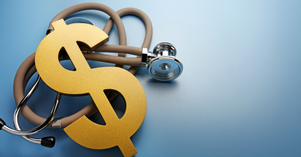 medical cost in the philippines shown by a stethoscope wrapped near a large gold dollar symbol