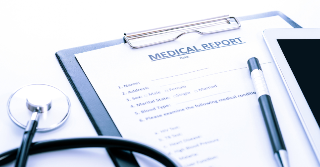patient medical record sample not emr on clipboard