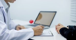 electronic health record example with doc in front of it